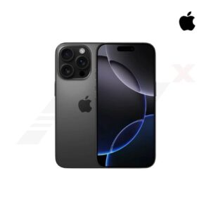 iPhone 16 Pro สี Black Titanium ความจุ 256GB แสดงด้านหน้าและกล้องหลัง 3 ตัวระดับโปร