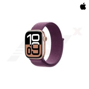 Apple Watch Series 10 GPS 42mm Rose Gold Aluminium Case with Plum Sport Loop (MWWK3SA/A)