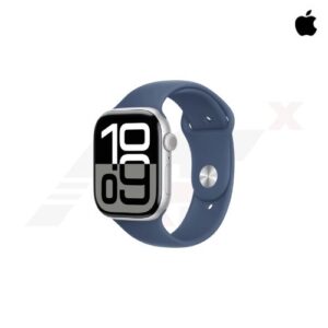 Apple Watch Series 10 GPS 46mm Silver Aluminium Case with Denim Sport Band - S/M (MWWL3SA/A)