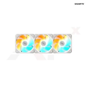 พัดลมเคสสีขาว GIGABYTE EZRVSFAN1203 ARGB ขนาด 12 ซม. แพ็ค 3 ตัว