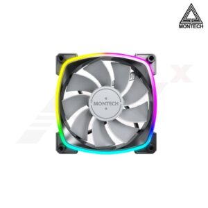พัดลม MONTECH RX120 สีดำ ขนาด 12 ซม. พร้อมไฟ ARGB และคอนเนกเตอร์ PWM