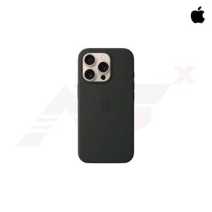 เคสซิลิโคนสีดำ Apple สำหรับ iPhone 16 Pro พร้อม MagSafe และผิวสัมผัสเรียบลื่น