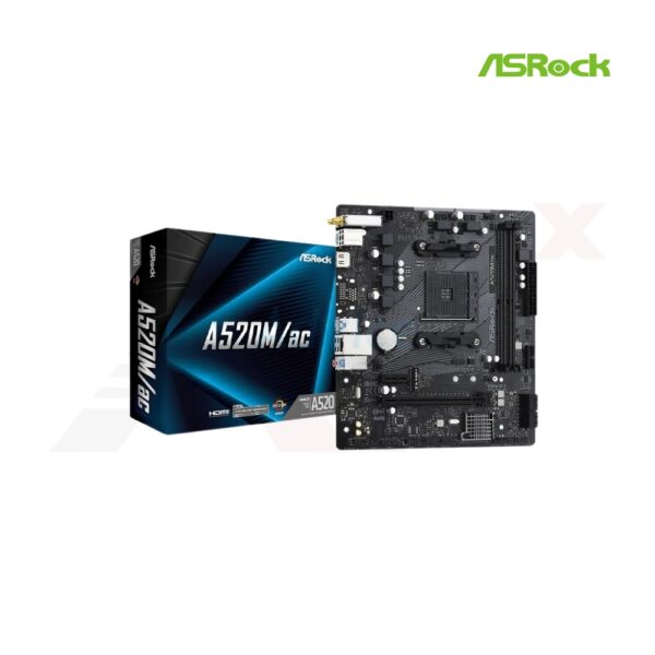 เมนบอร์ด ASROCK A520M AC รองรับ Ryzen พร้อม Wi-Fi และแรม DDR4 4733MHz
