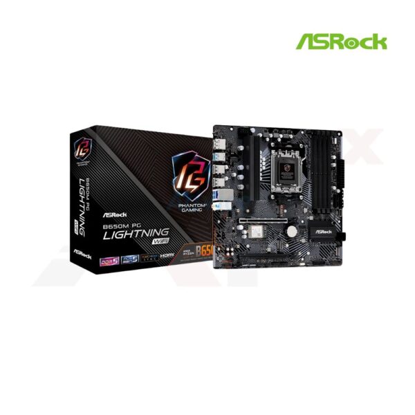 เมนบอร์ด ASROCK B650M PG LIGHTNING รองรับ Ryzen, DDR5, Wi-Fi 6E และ M.2 สี่ช่อง