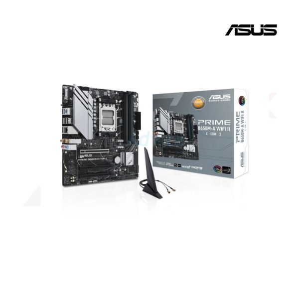 เมนบอร์ด ASUS PRIME B650M-A WIFI II รองรับ Ryzen, DDR5 192GB, Wi-Fi 6 และ Aura Sync