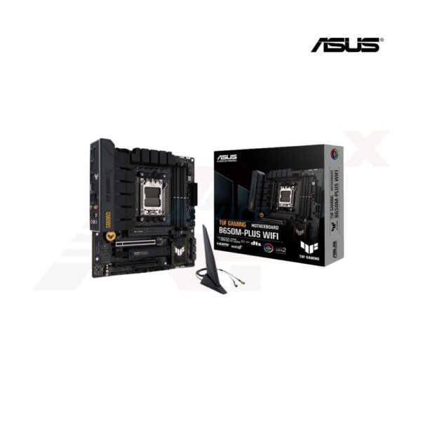 เมนบอร์ด ASUS TUF GAMING B650M-PLUS WIFI รองรับ Ryzen 7000, DDR5, Wi-Fi 6