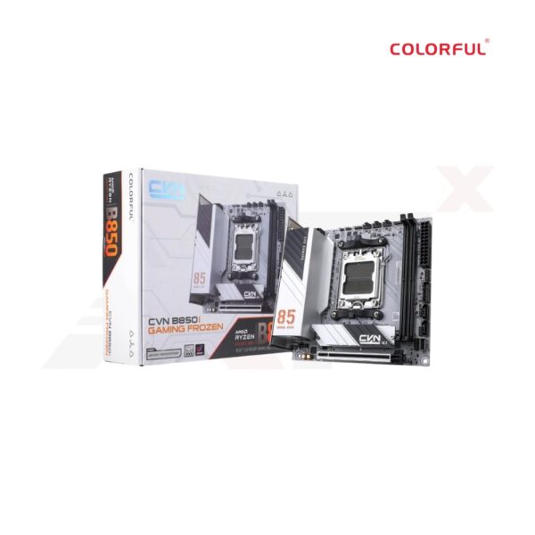 เมนบอร์ด COLORFUL CVN B850I GAMING FROZEN Mini-ITX สีขาว รองรับ Ryzen และ DDR5